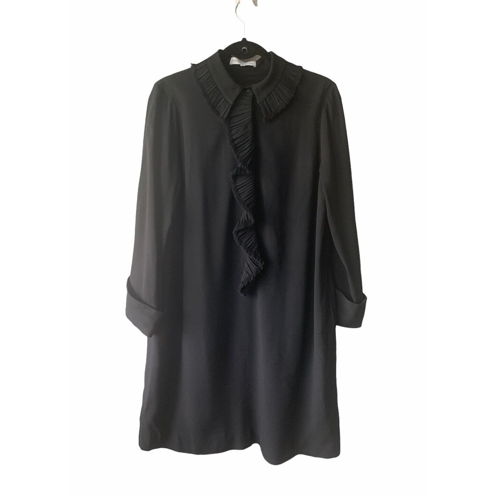 Nellie Partow Black Ruffle Dress